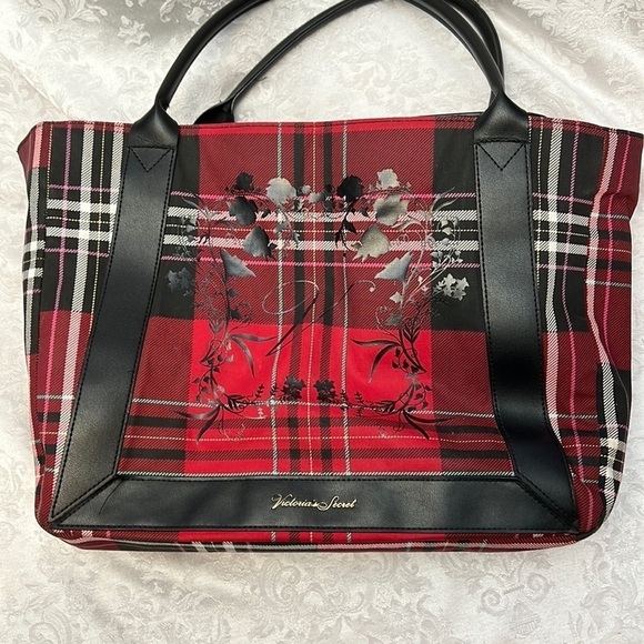 Rare - Victoria SecretsVictoria's Secret Limited Edition Striped Pink Canvas Bea - Picture 2 of 11